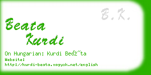 beata kurdi business card